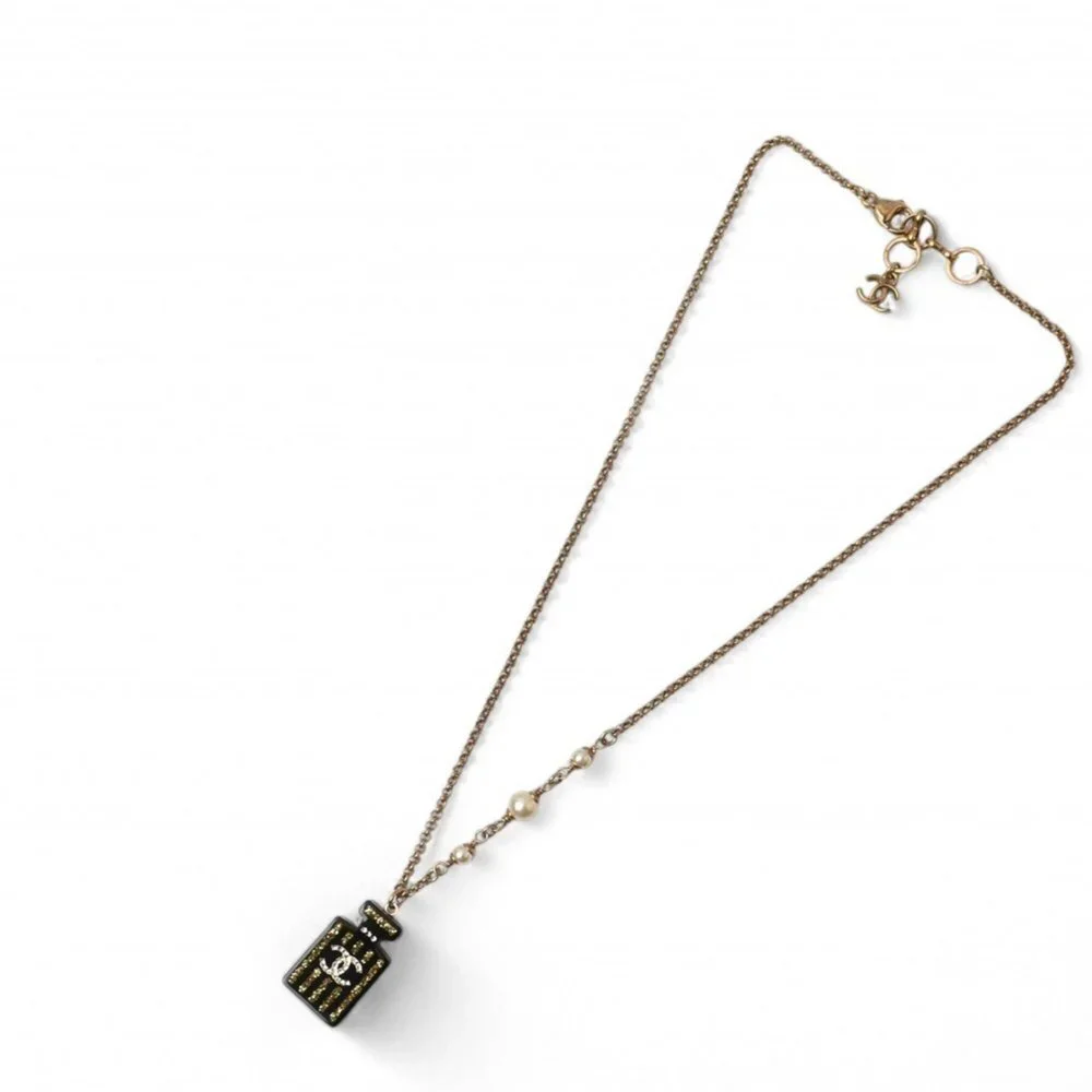 CHANEL Black Logo Necklace